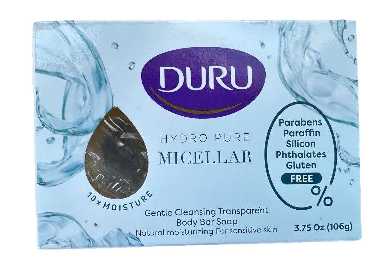 4x Duru Hydro Pure Micellar Body Bar Soap Transparent 3.75 oz Lot Exp: 07/2028