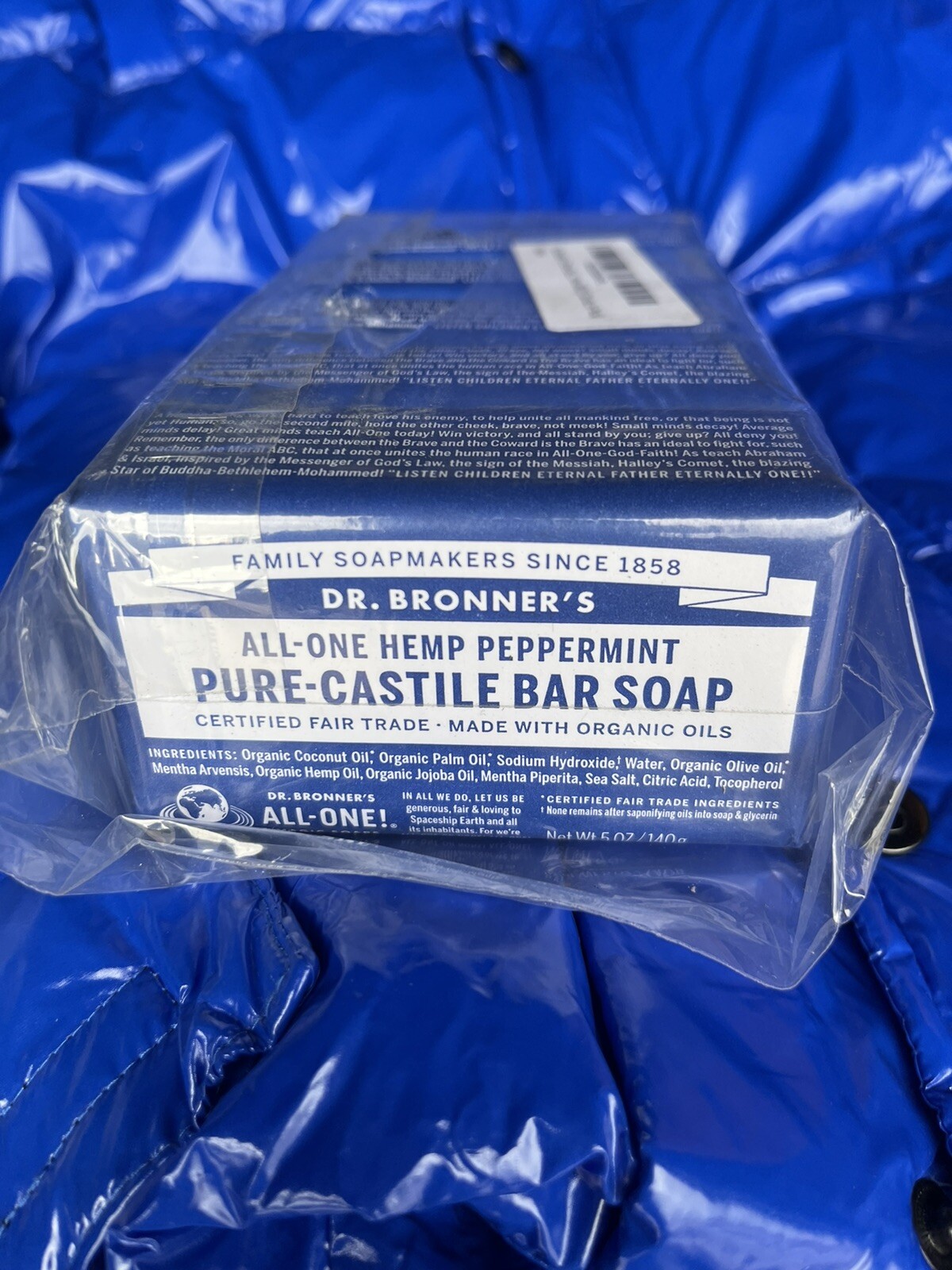 6x Dr Bronners All One Hemp Peppermint Pure Castile Bars Soap w Organic Oils