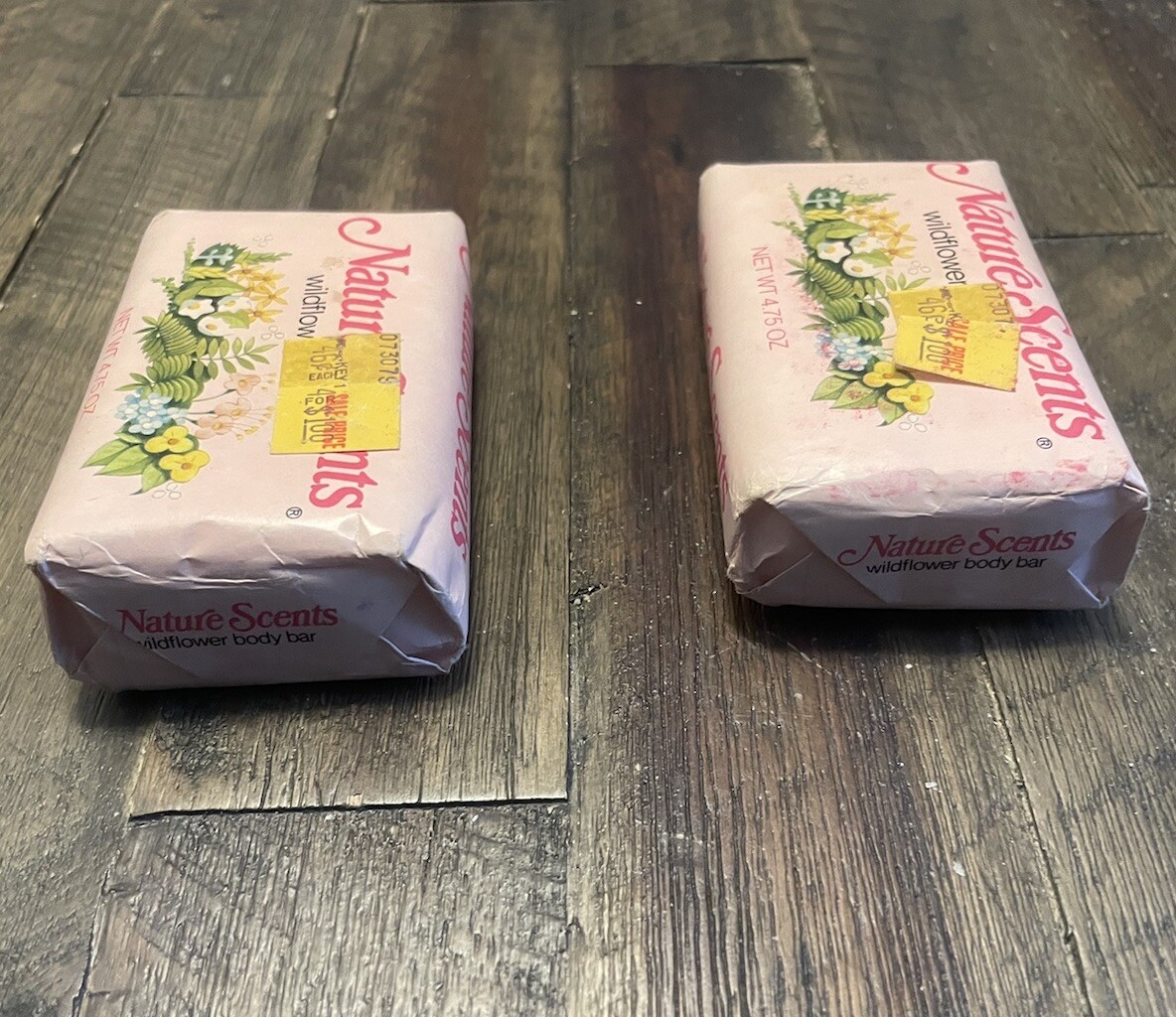 Set Of 2 Vintage Nature Scents Wildflower 4.75 Oz Soap Bars *New Old Stock /NOS*