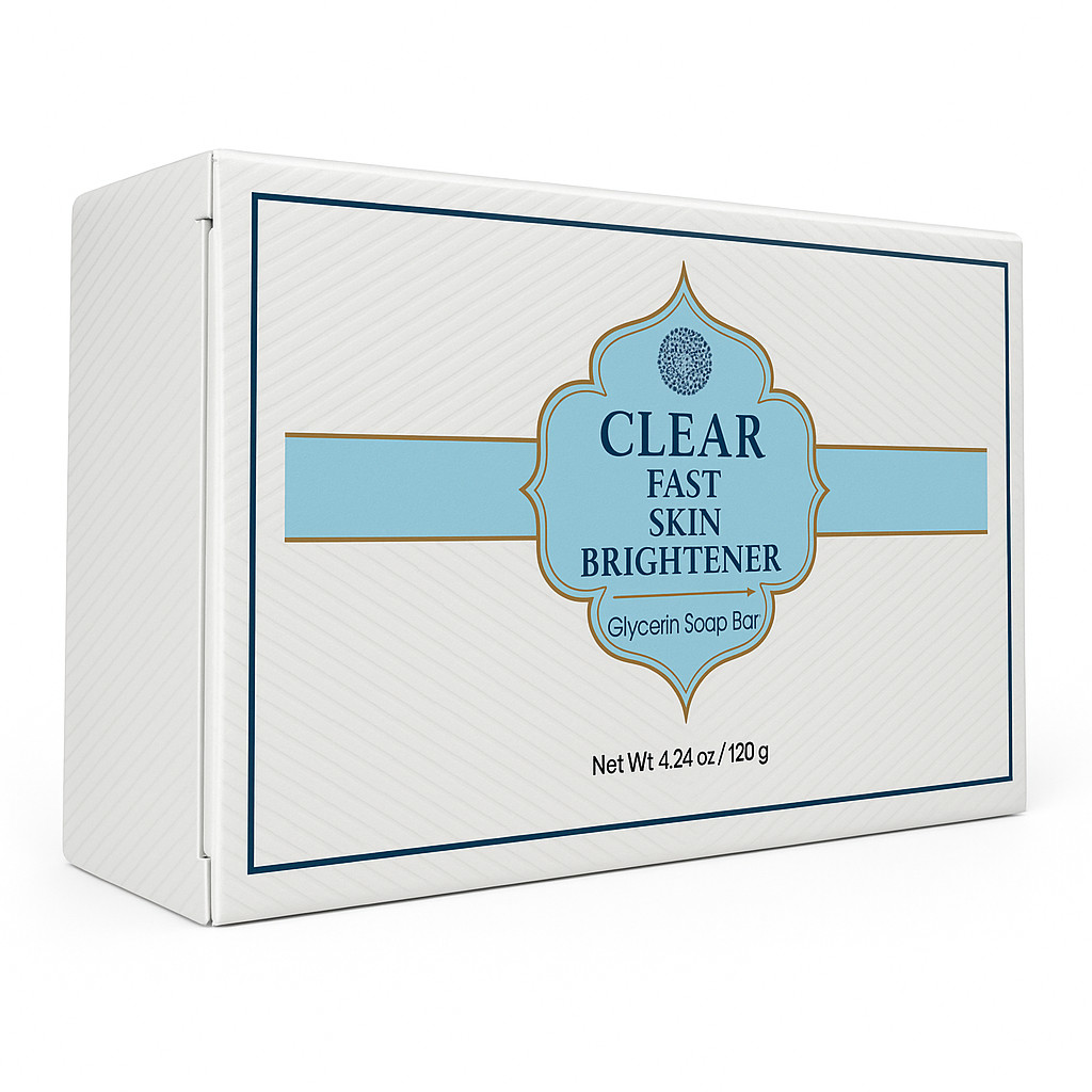 Clear Fast Skin Brightening Glycerin Soap Bar 4.25 oz Face Body Cleanser