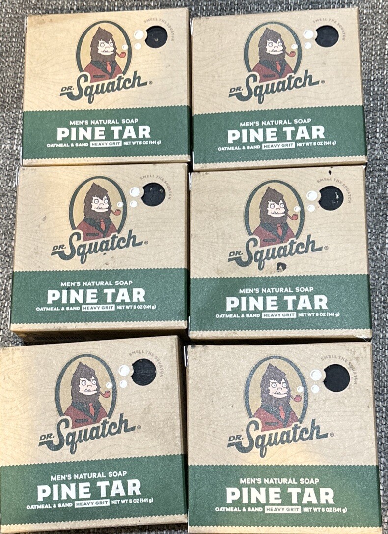 (6) Dr. Squatch men’s natural soap – pine tar – heavy grit – 5oz