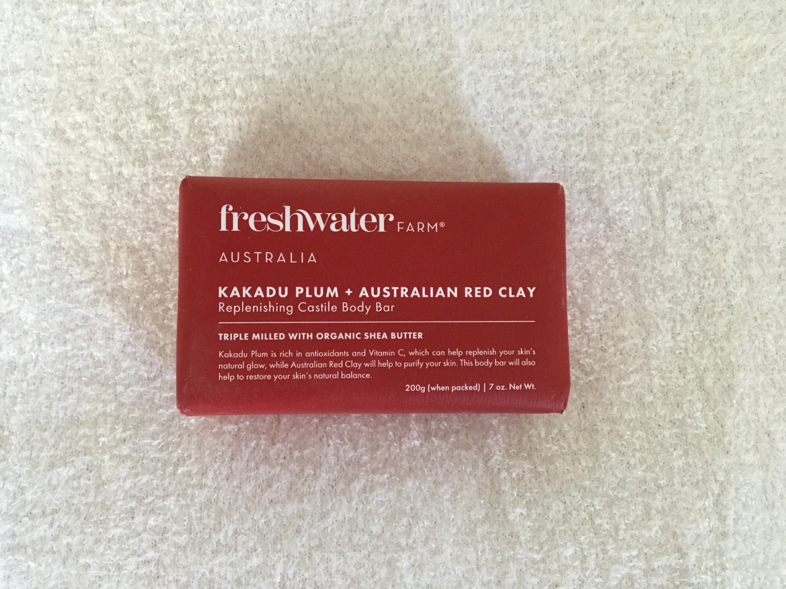 NEW Freshwater Farm Bar Soap Kaduka Plum + Australian Red Clay 7 ounce