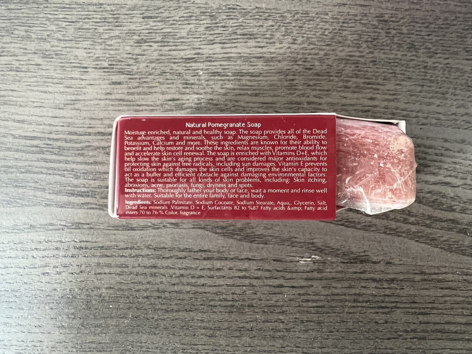 Natural Pomegranate Soap from Israel. Dead Sea Spa. More Beauty Company.