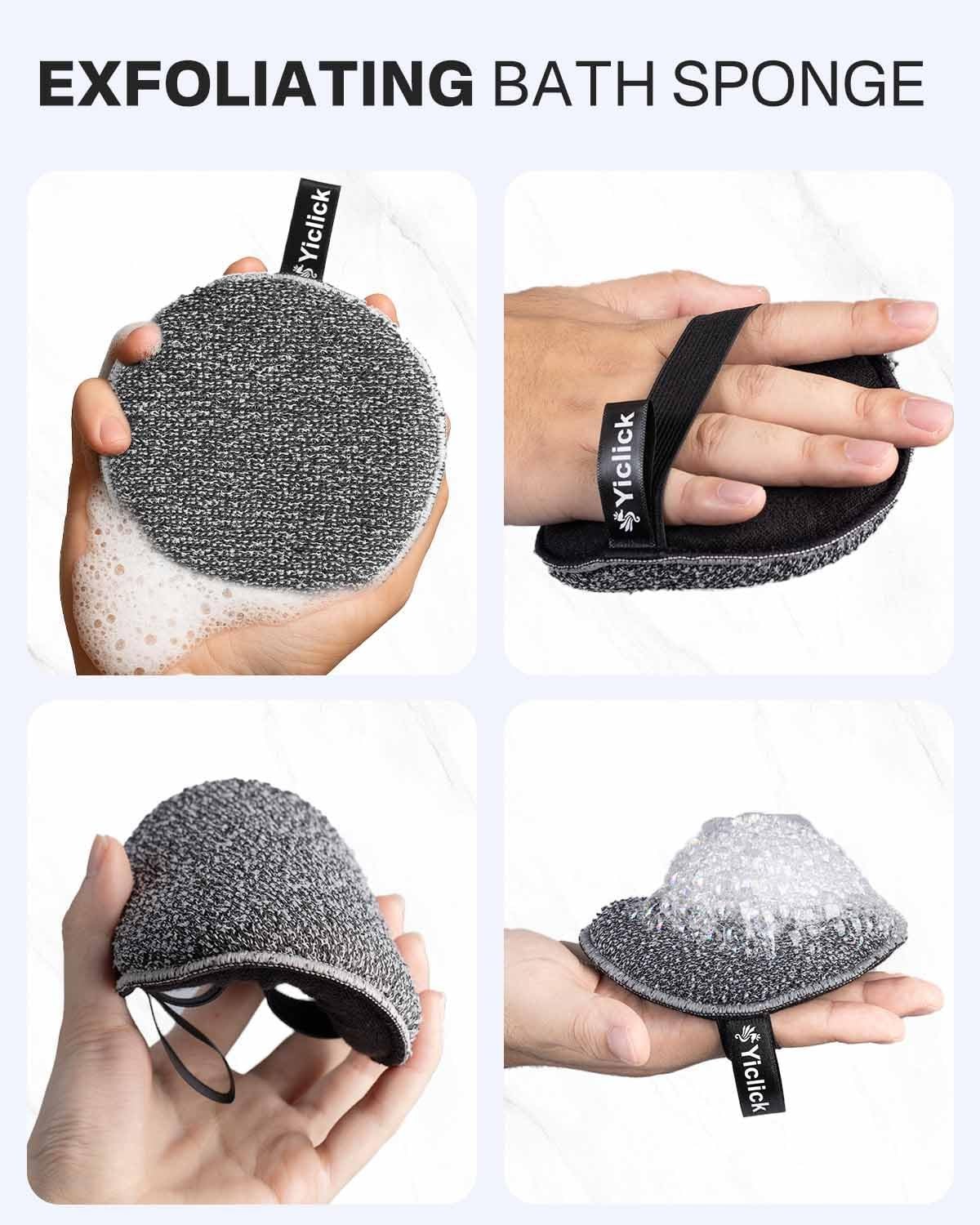 Yiclick Exfoliating Body Scrubber Exfoliator 2 Pack – Black
