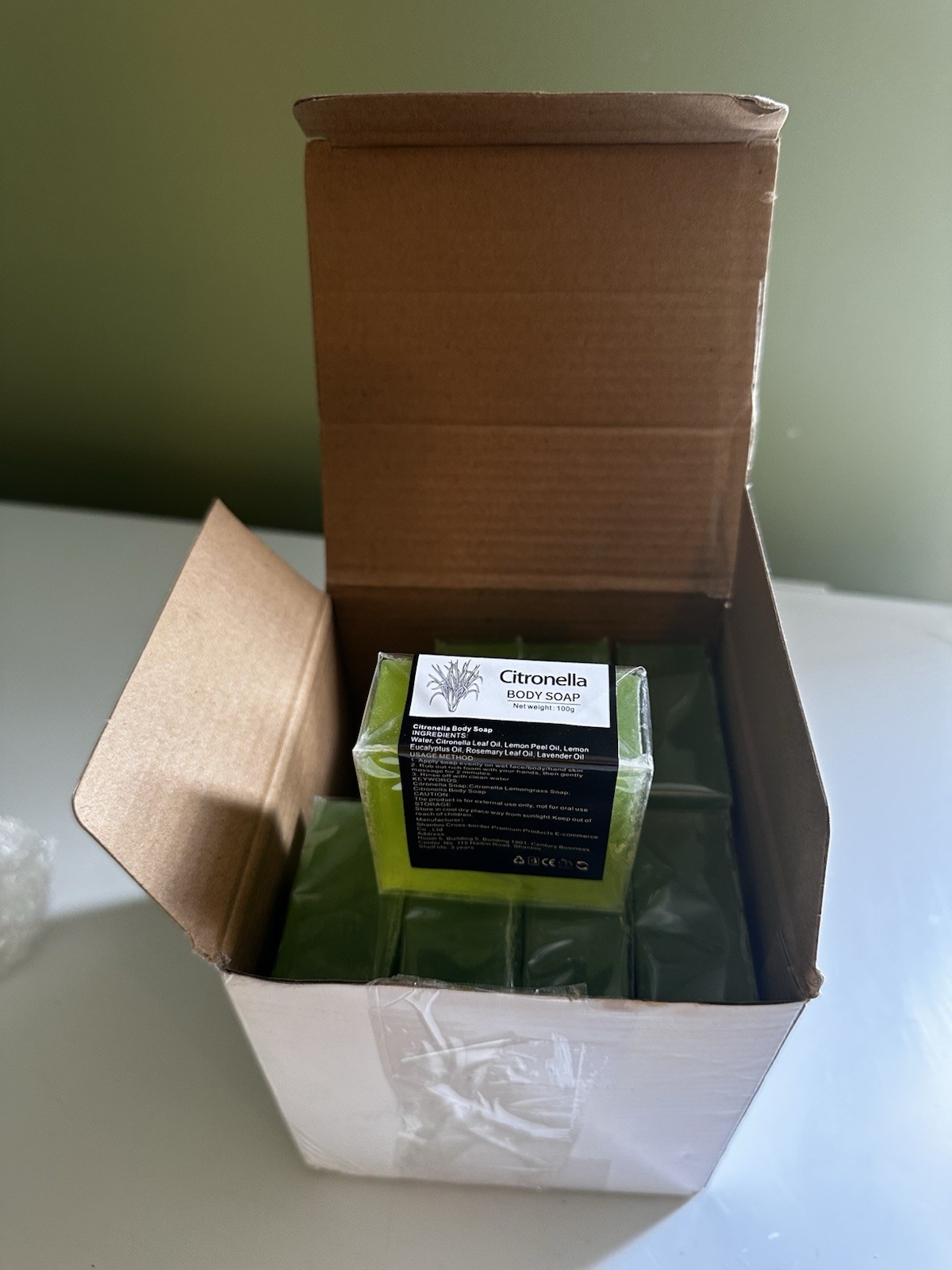 Citronella Body Soap Bar 100g Green Rectangular for Men & Women Body