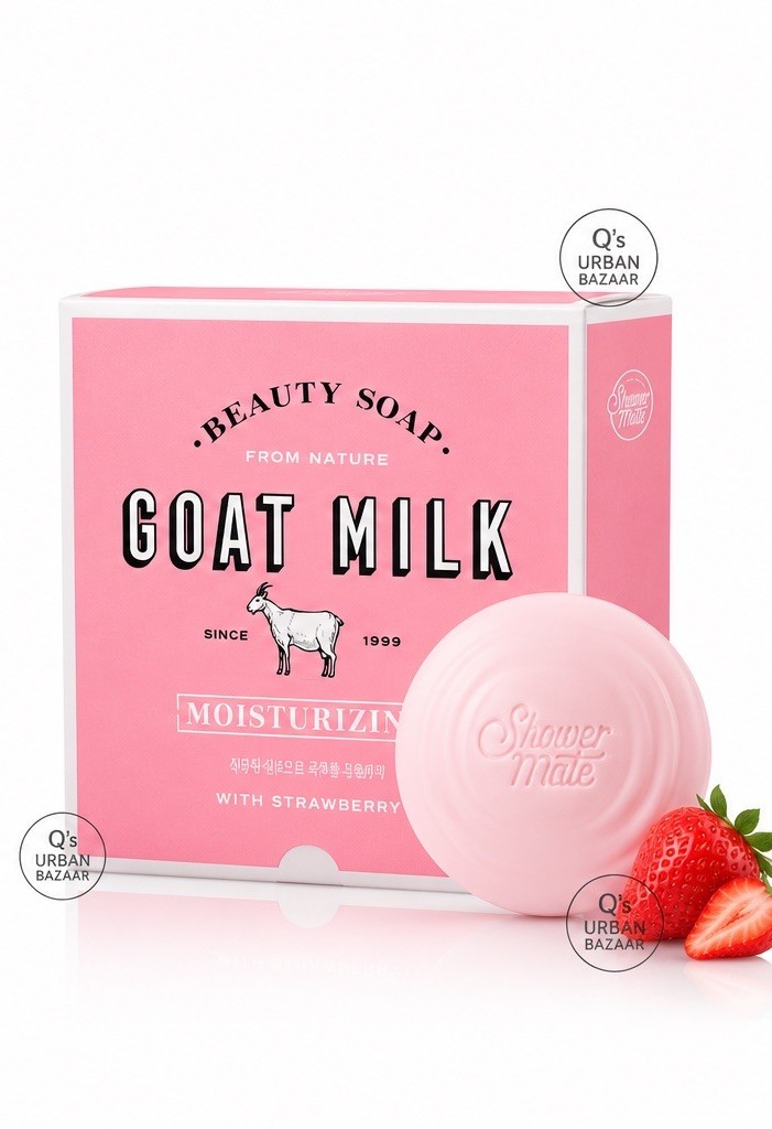 AEKYUNG SHOWERMATE GOAT MILK STRAWBERRY SOAP 12PK 90G MOISTURIZING KOREAN