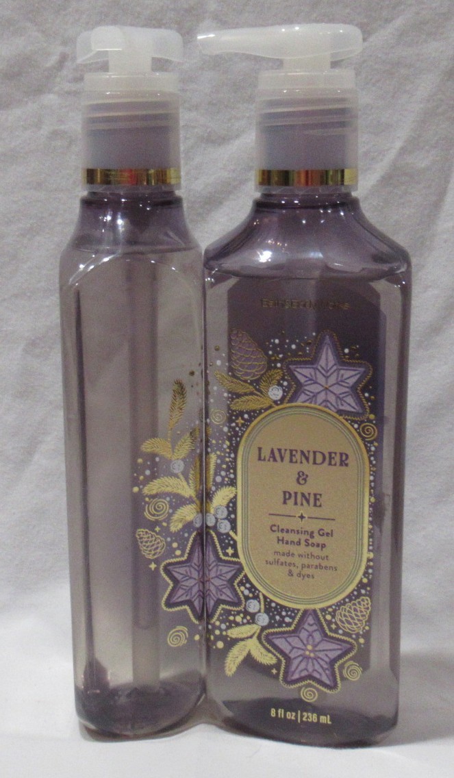Bath & Body Works Cleansing Gel Hand Soap Lot Set of 2 LAVENDER & PINE