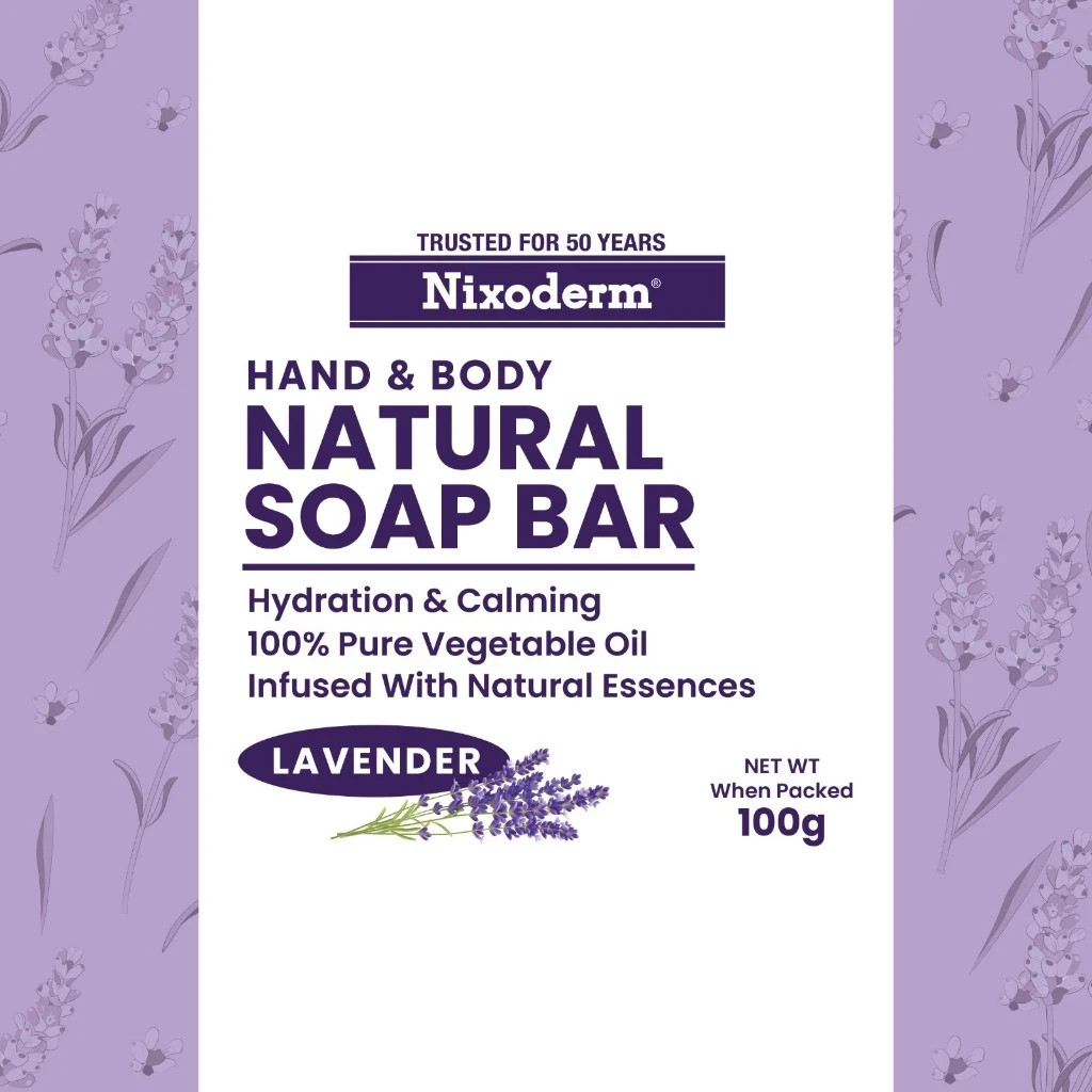 Nixoderm Natural Soap Bar 100g Lavender Sandalwood Olive For All Skin Type