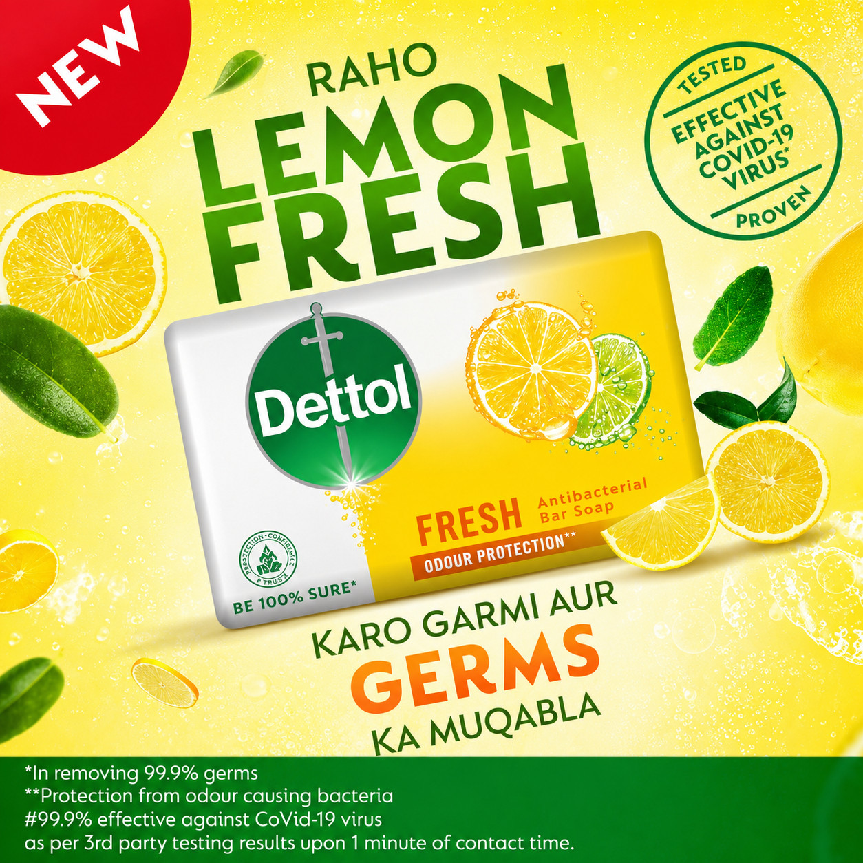 Pack of 12 Dettol Fresh Antibacterial Soap Bar 110g Germ Protection Soap