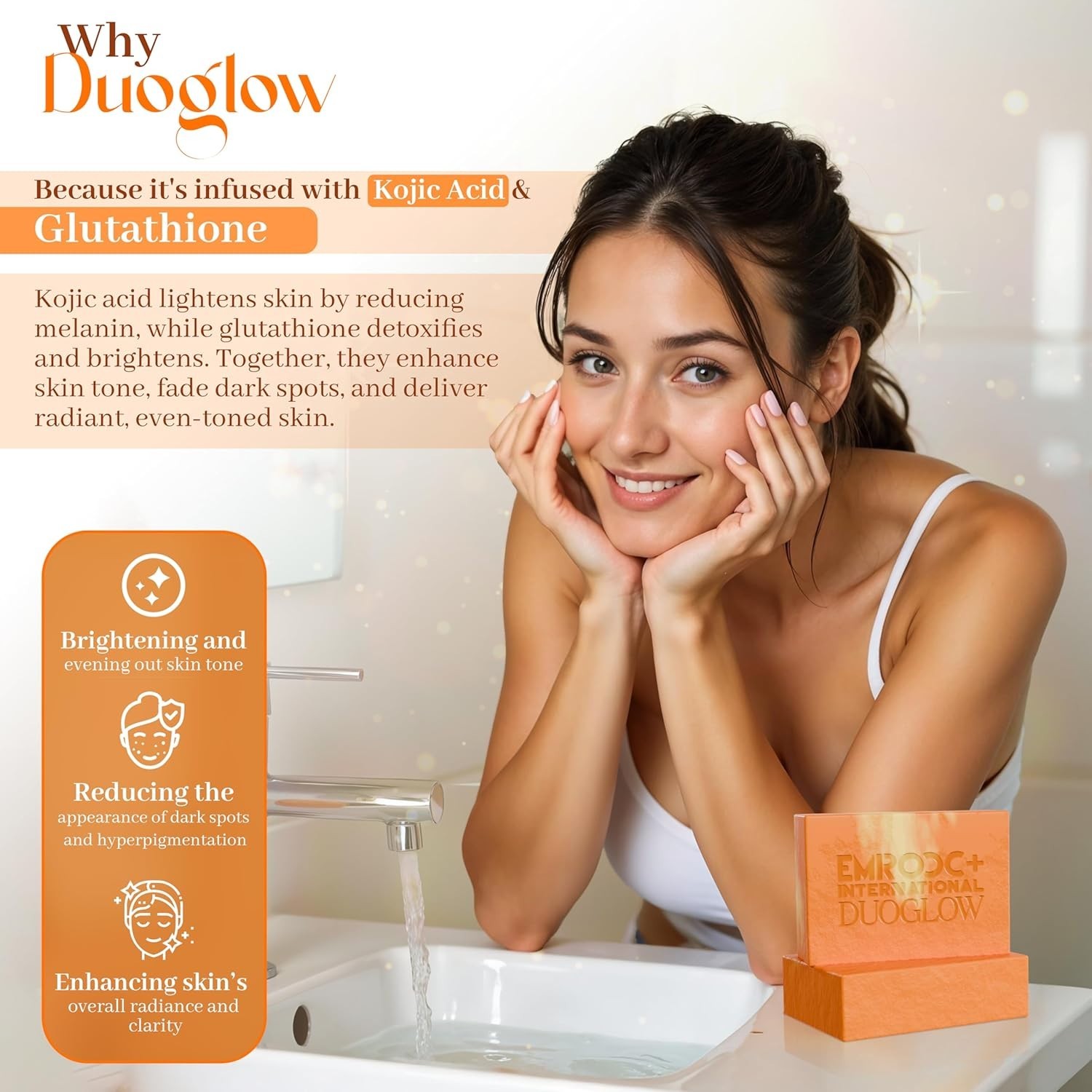Soap with Kojic Acid, Glutathione & Turmeric – Brightening Bar for Dark(2 Pack,