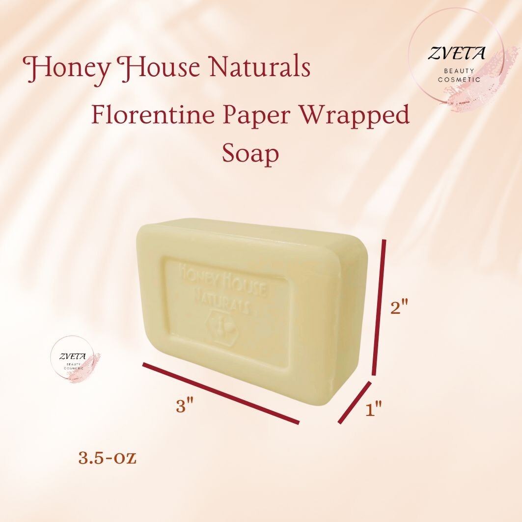 Honey House Naturals, Florentine Paper Wrapped Soap , Pack of 3