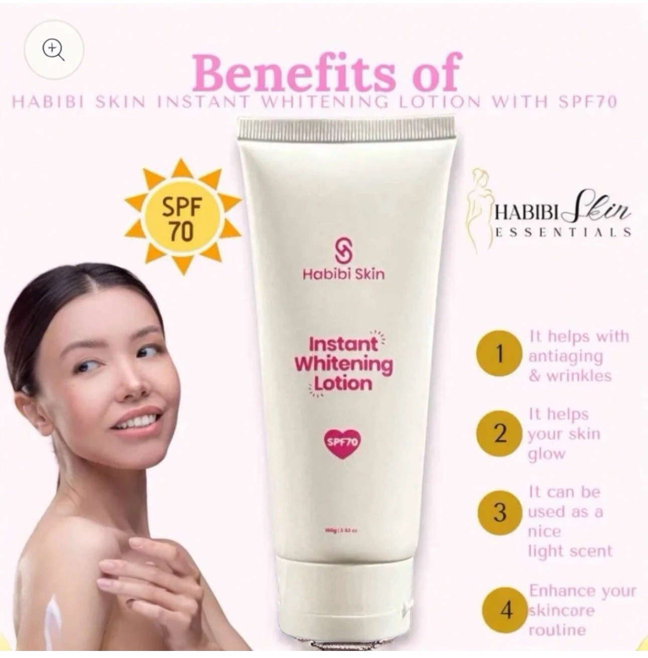 Habibi Skin Essential BABAD SOAP + Instant Whitening Lotion SPF70 -BUNDLE