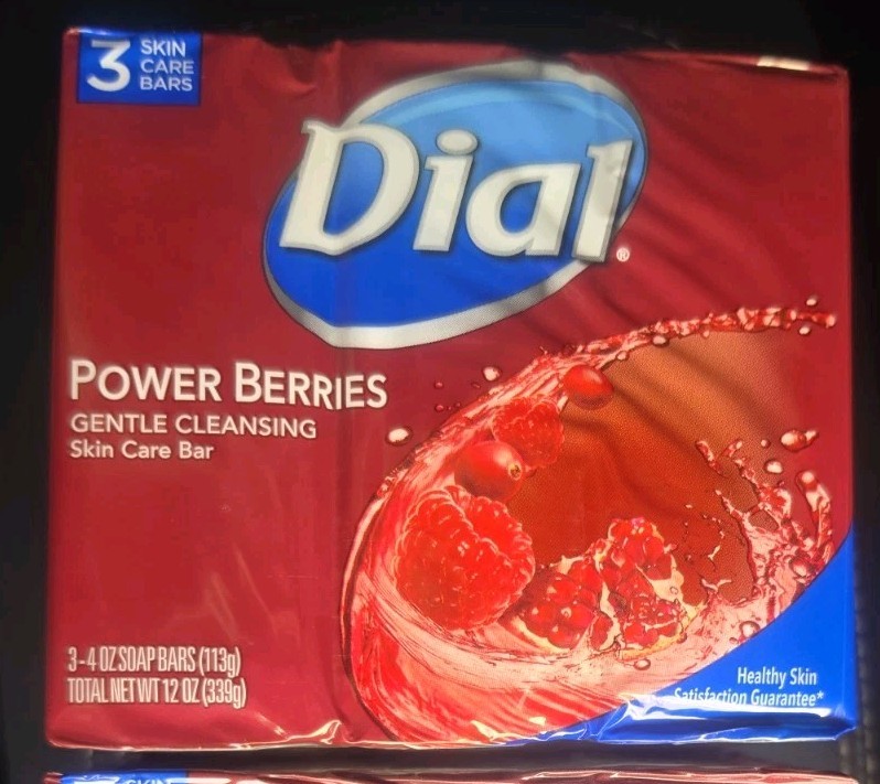 Dial POWER BERRIES Bar Soap 6 Pack Skin Care Bar DISCONTINUED 4oz Each