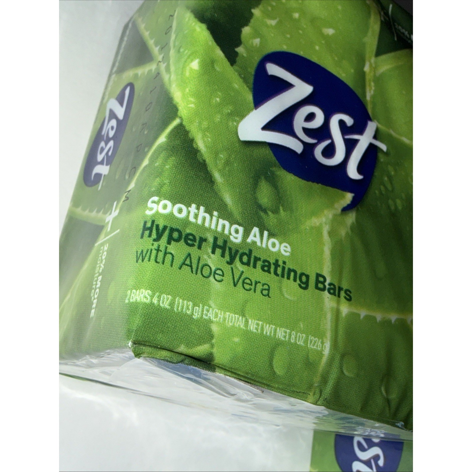 Zest Soothing Aloe Hyper Hydrating Bar Soap with Aloe Vera 4oz 6 Bars Total