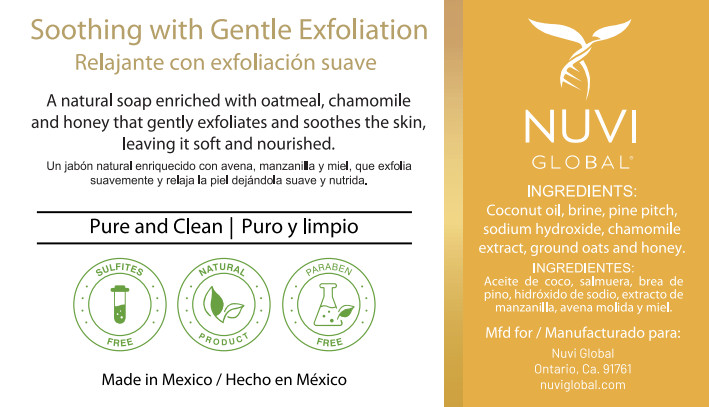 Nuvi Global Oatmeal Chamomile and Honey Soap 4.4oz Pack of 6 for soft Skin