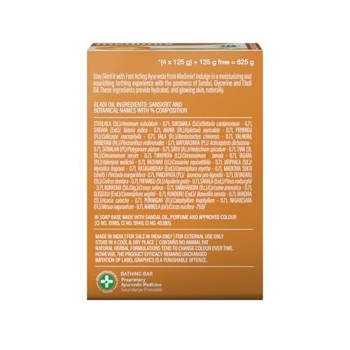 Medimix Ayurvedic Sandal Soap 125g Moisturizing Herbal Bath Bar 5Pc Pack