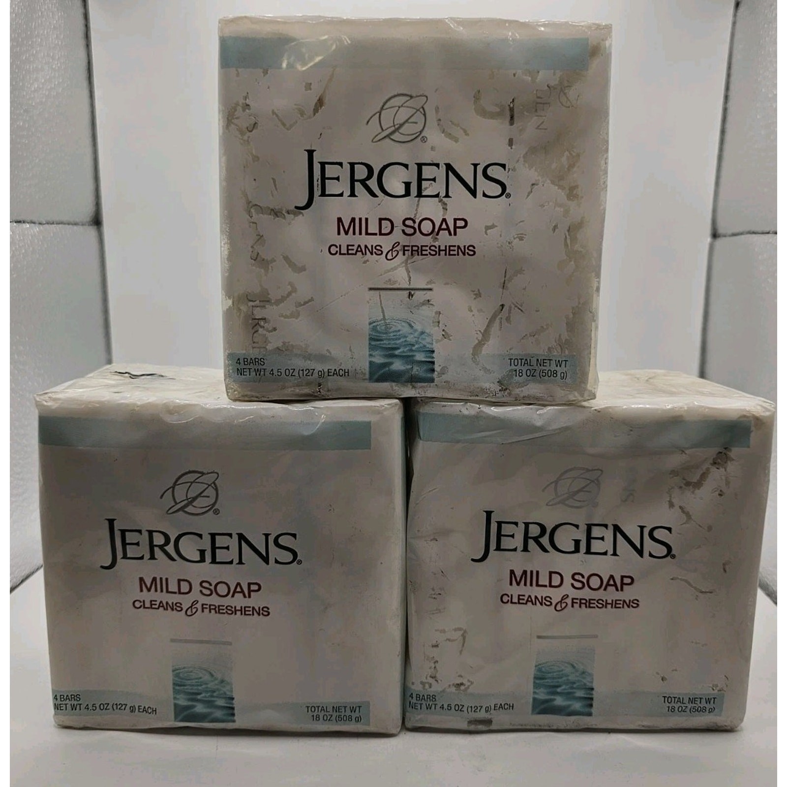 3 Jergens Mild Soap 4.5 oz 4 Bars Sealed Brand New In Package 12 Bars Total