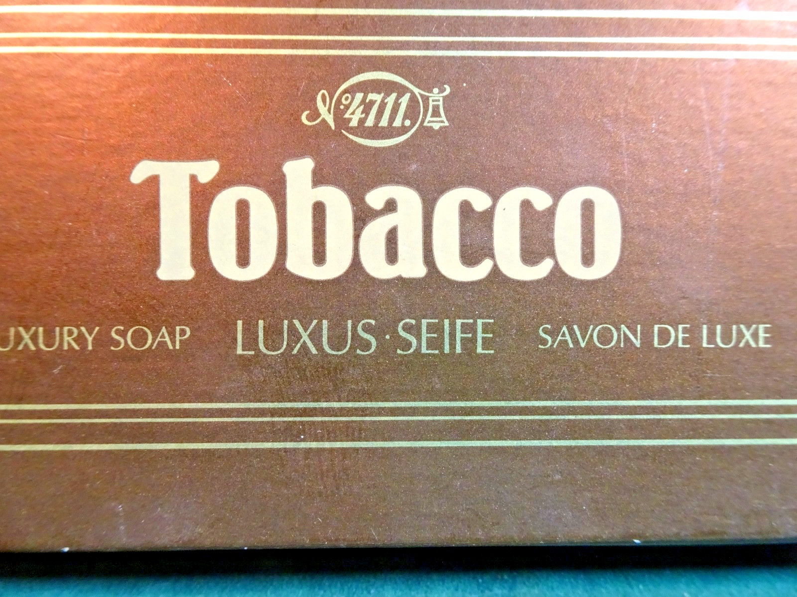 MUELHENS #4711 TOBACCO LUXURY SOAP BARS, SET/3, GERMANY, ORIG. BOX, 3.5 OZ EACH