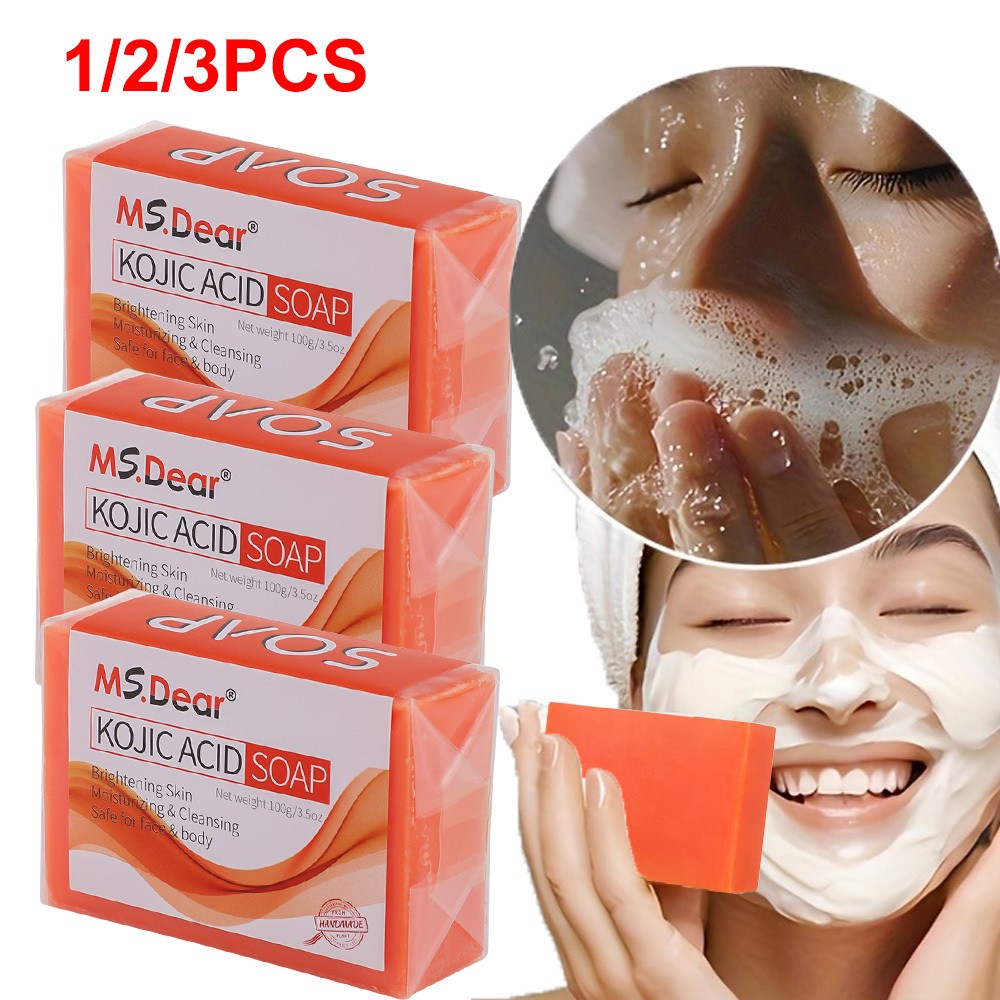 1/2/3X Dark Skin Brightening Soap Original Kojic Acid Soap for Spot Whitening