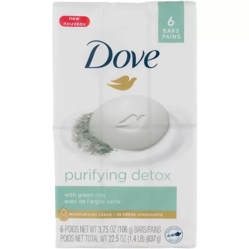 Dove Purifying Detox with Green Clay 6 Bars 3.75 EA NEW