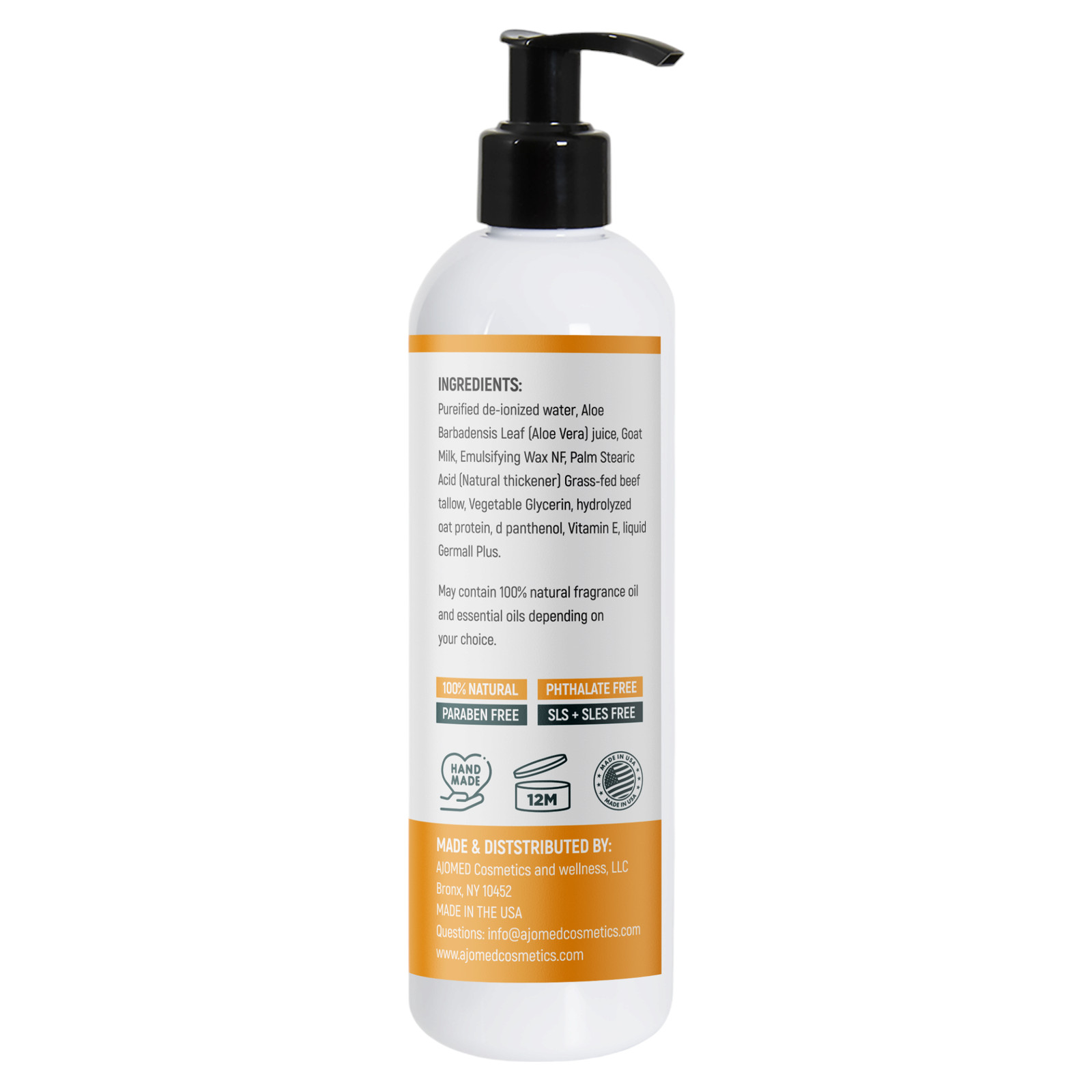 Grass Fed Beef Tallow & Goat Milk Body Lotion- Handmade Unscented Sensitive Skin