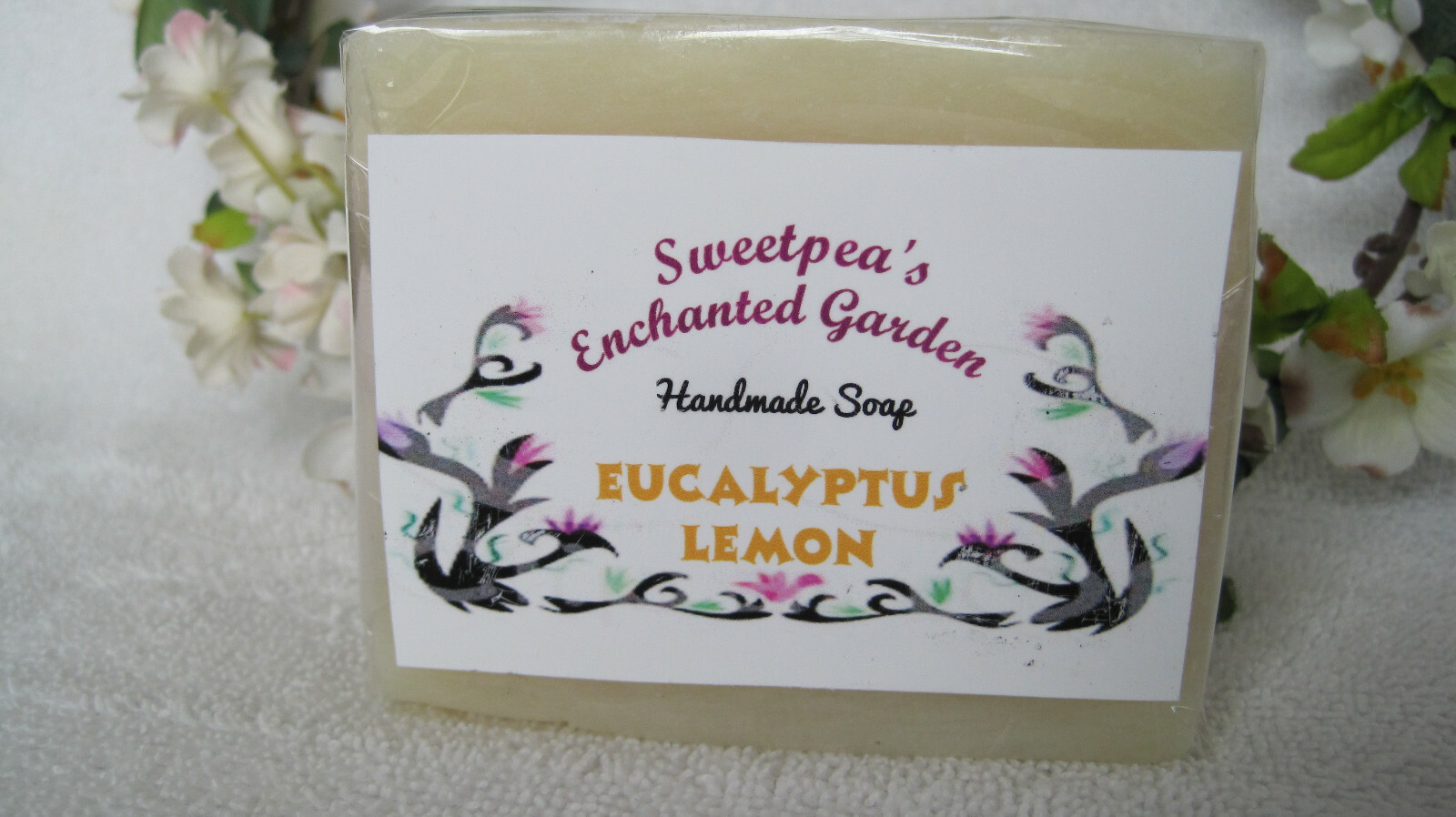 HANDMADE NATURAL VEGAN SOAP, “EUCALYPTUS LEMON” BARS, 4 – 5 oz ea.