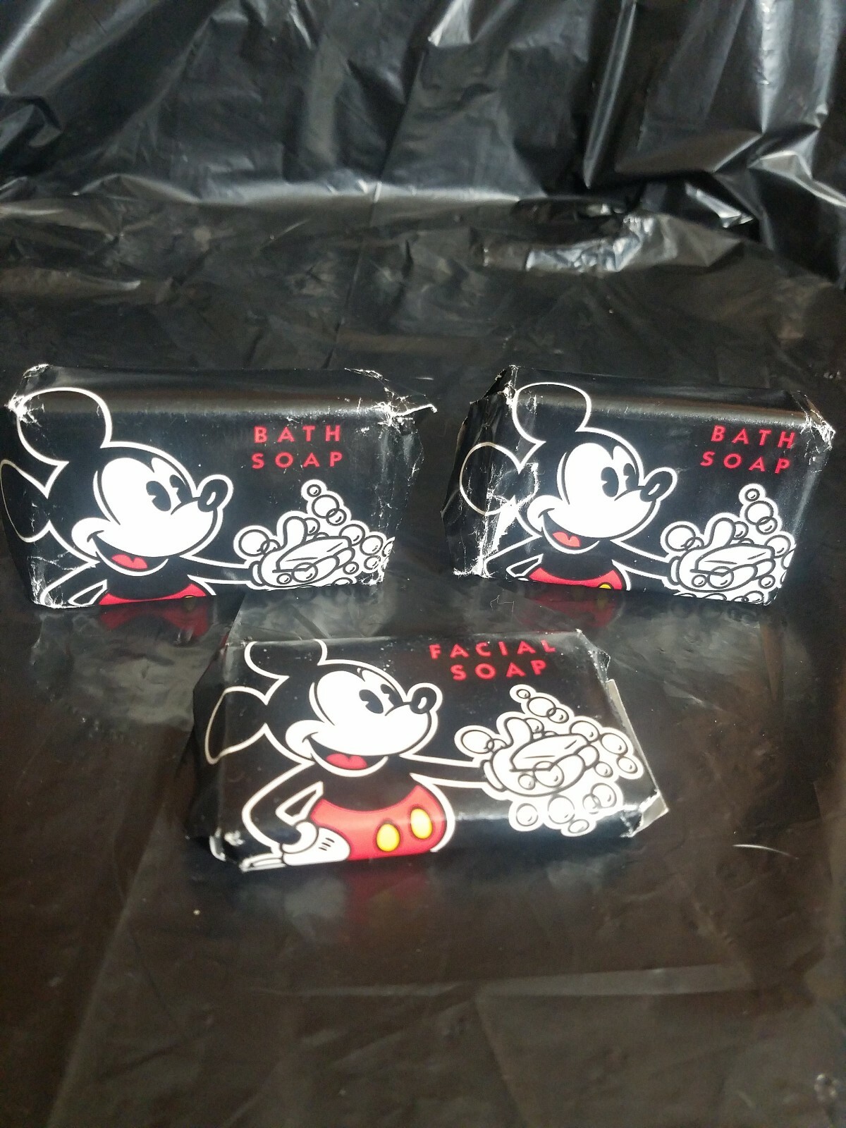 Vintage 1955 Mickey Mouse 2 Bath Soap & 1 Facial Soap 3 Total