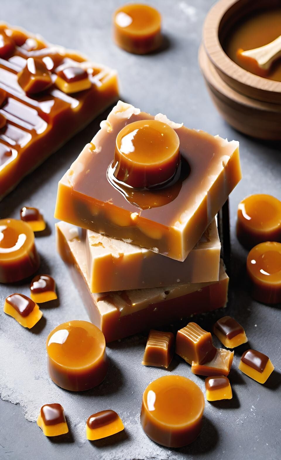Caramel Handmade Organic Soap Bar Natural Oil Wonderful Scent Premium Body Spa