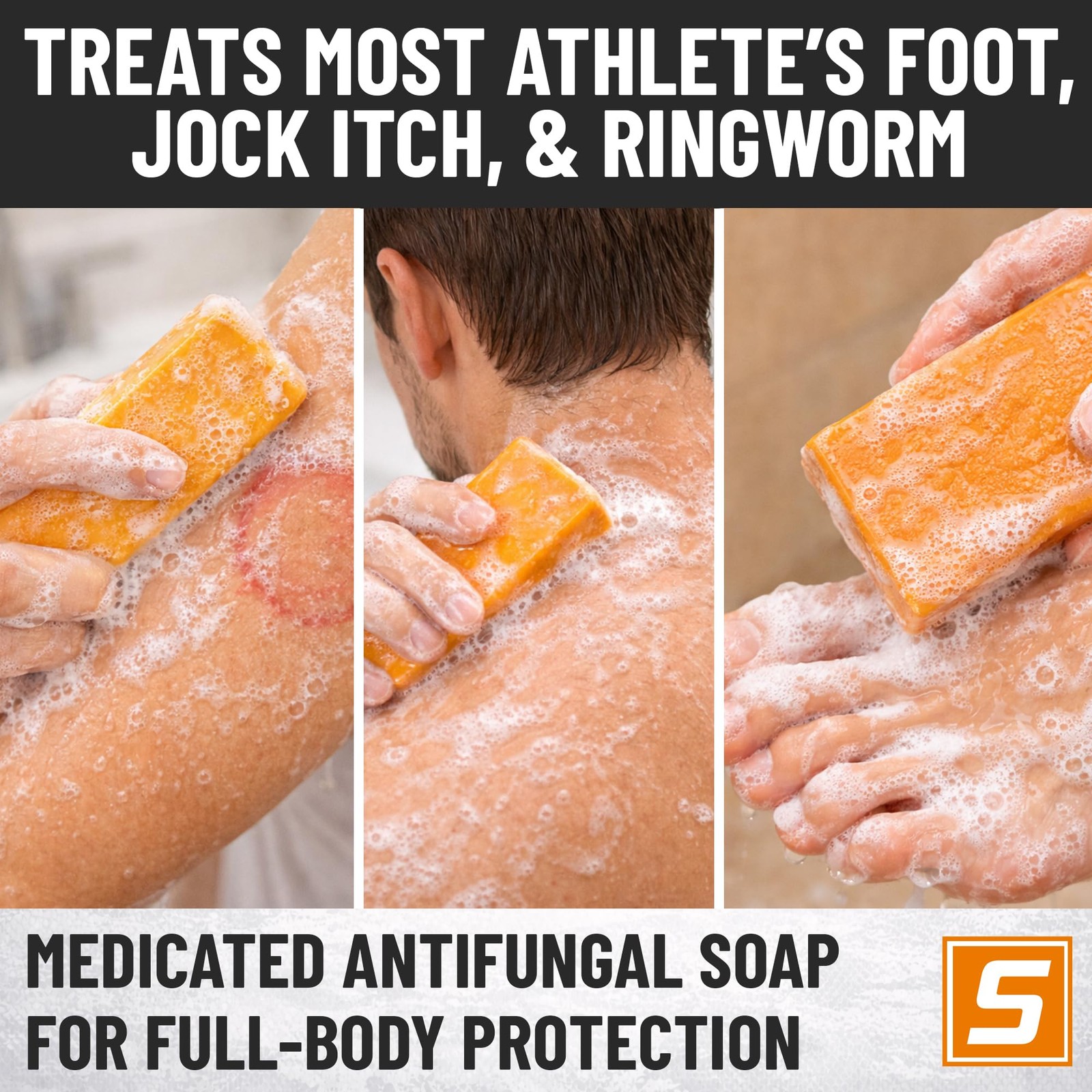 Solpri Medicated Antifungal Soap Bar | Jock Itch, Athlete’s Foot, Orange