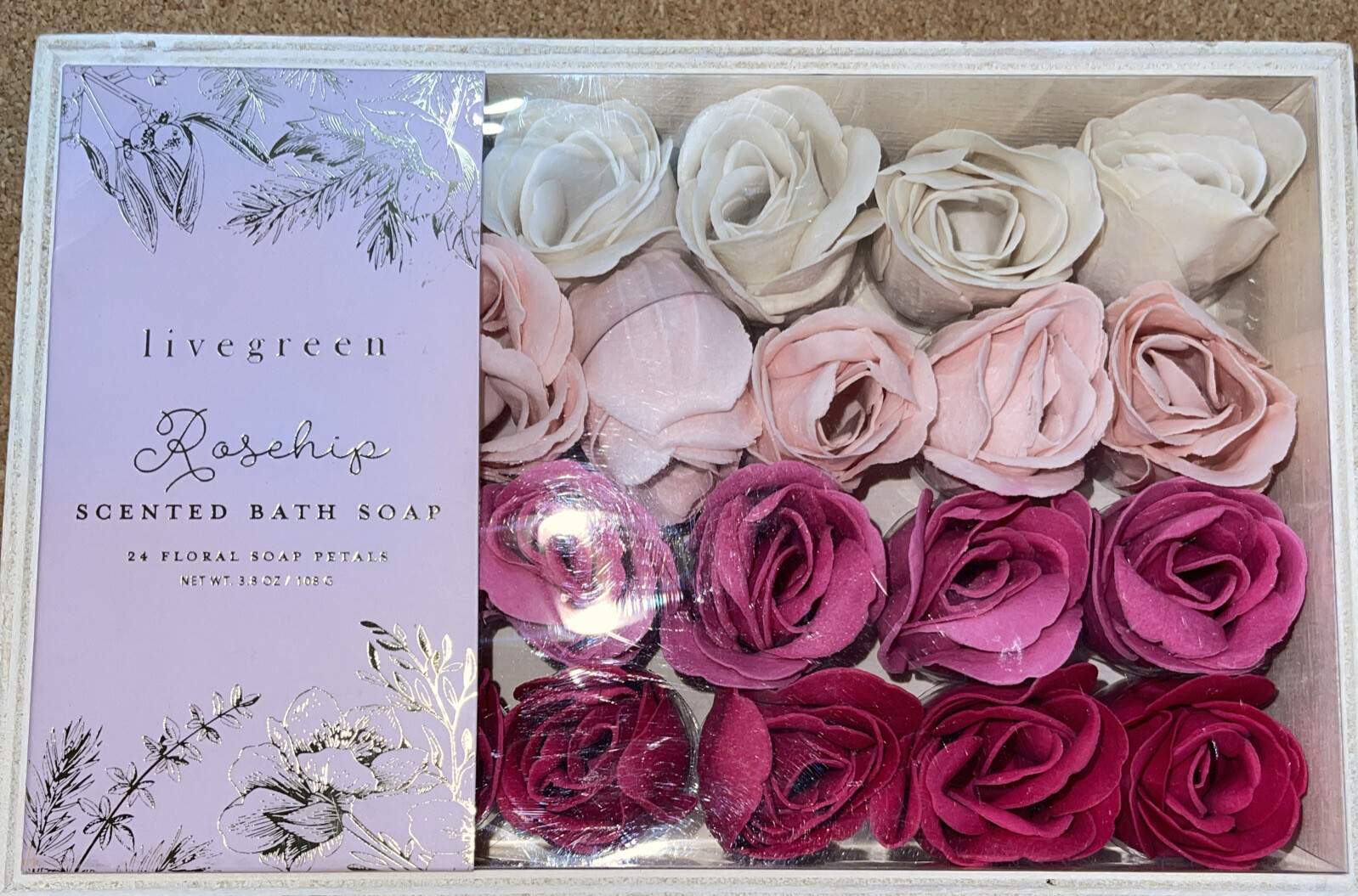 Livegreen Rosehip Rose Petal Scented Soap Petals 24 Count Valentine’s Day Gift