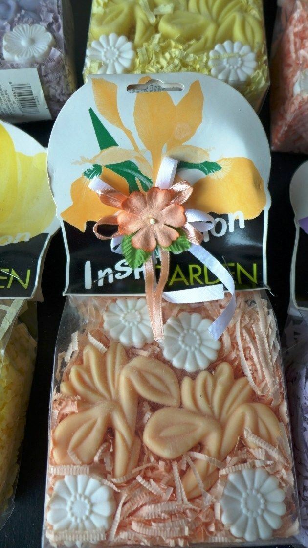 Flower Coconut Oil Garden Soaps in a Cute Package Yellow, Orange or Purple