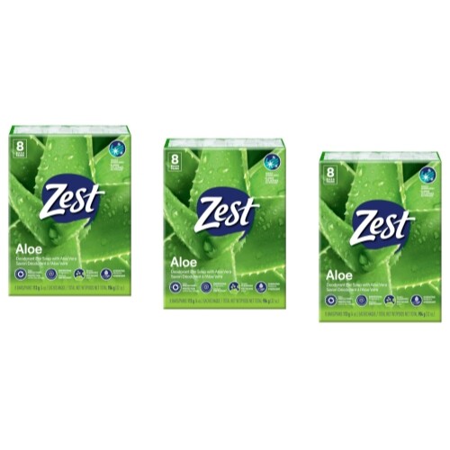 Zest Bath Bar 8PK Soothing Aloe – Pack of 3