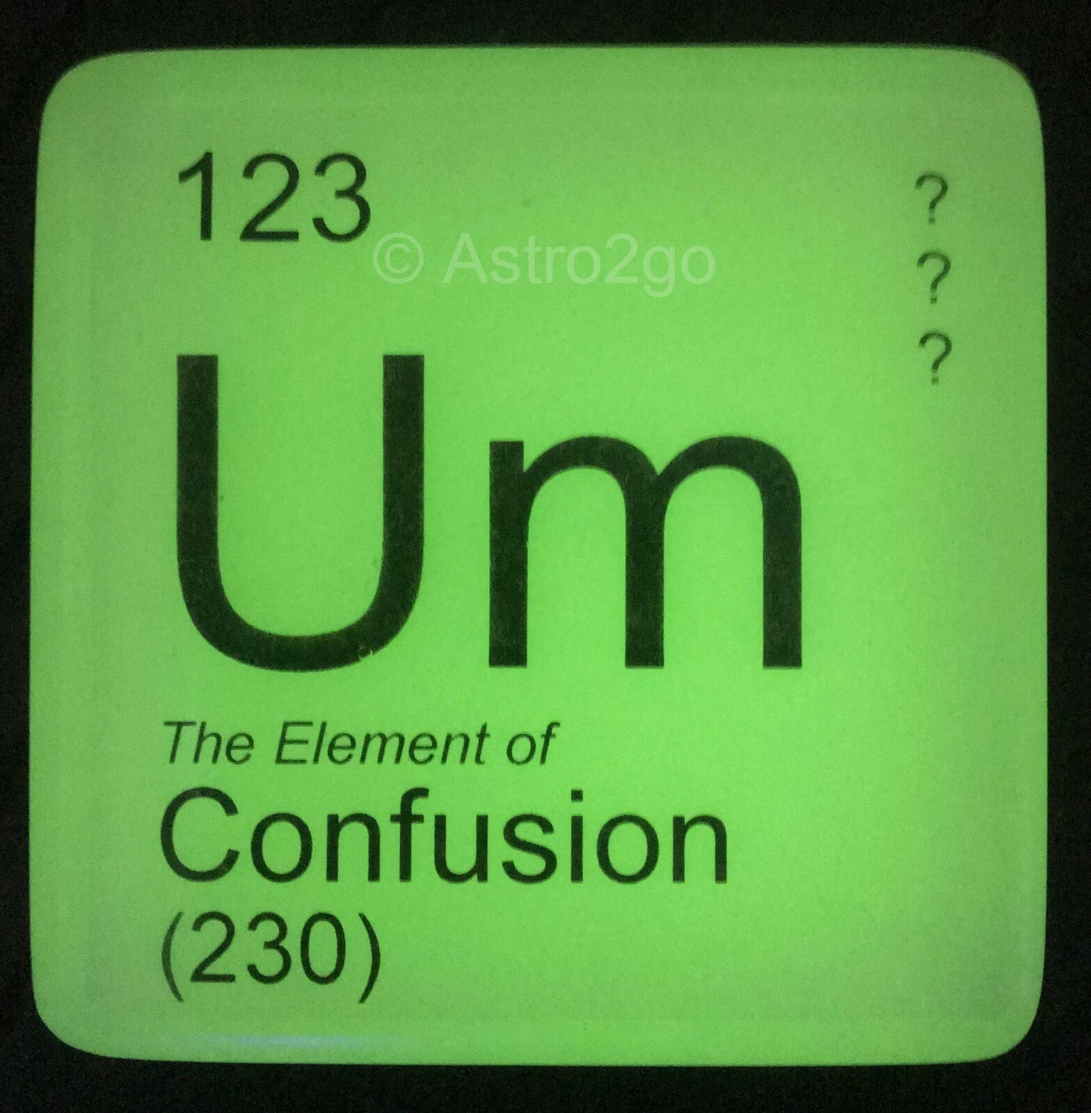 PERIODIC TABLE ELEMENT “Um” CONFUSION NOVELTY GLOW HAND SOAP-4 oz JUST BUBBLY