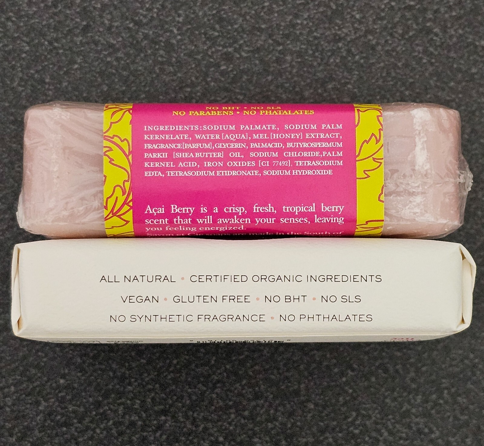 Organic Triple Milled Bar Soap Pure Provence (2 Bars) – Acai/Passion Fruit