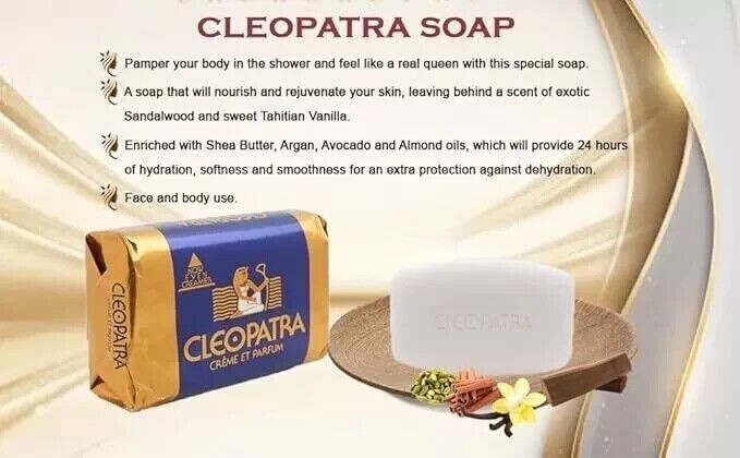 CLEOPATRA Creme ET Parfum Soap skin soft, smooth and supple 120g pack of 30
