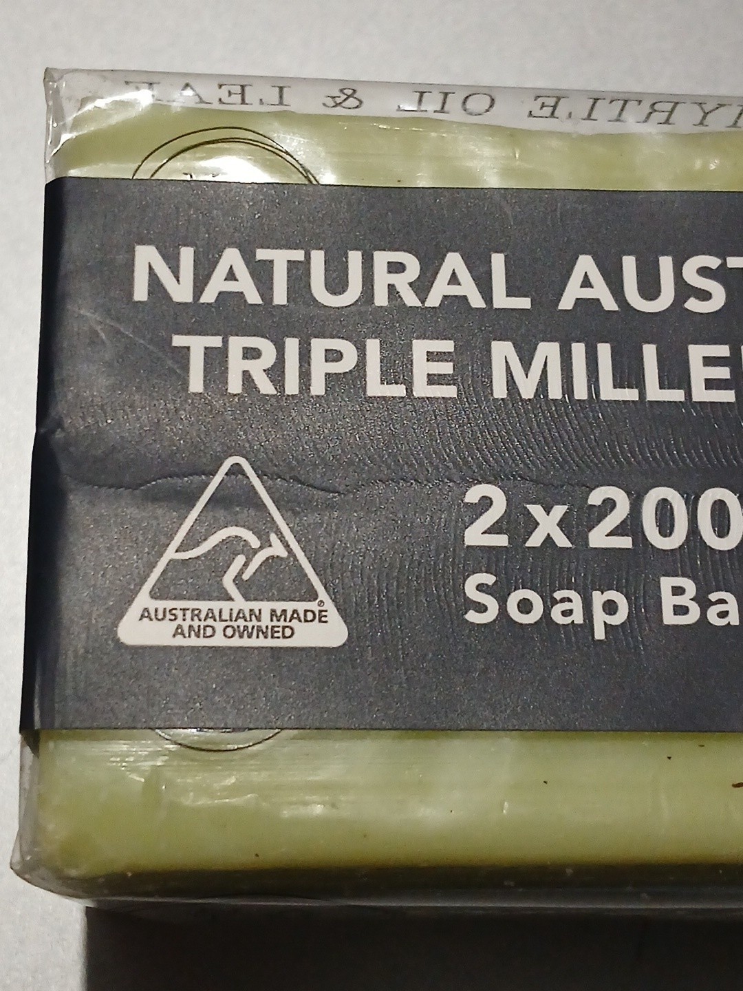 NATM 2 Pack Lemon Myrtle Oil & Leaf Triple Milled Soap Bars Australian