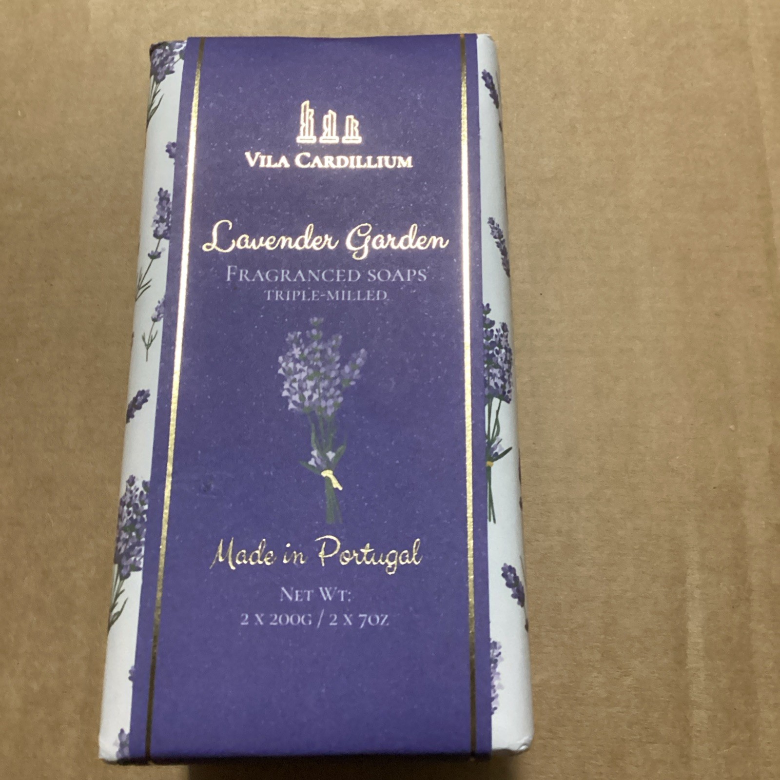 2 Vila Cardillium Lavender Soap Triple-Milled Portugal Scented Soap Smells Good