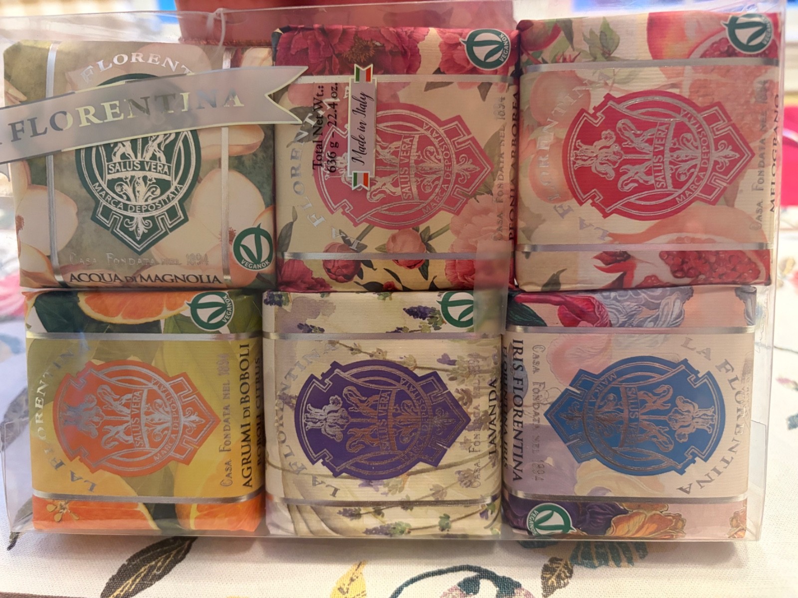 La Florentina Italian Soap Collection Gift Set Of 6 Assorted Scents 3.7oz