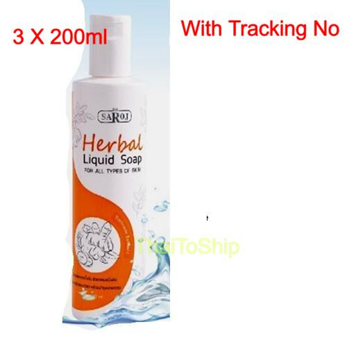 3 X 200ml Dr. Saroj Herbal Liquid Soap All Skin Types Itchy rashe or Back acne