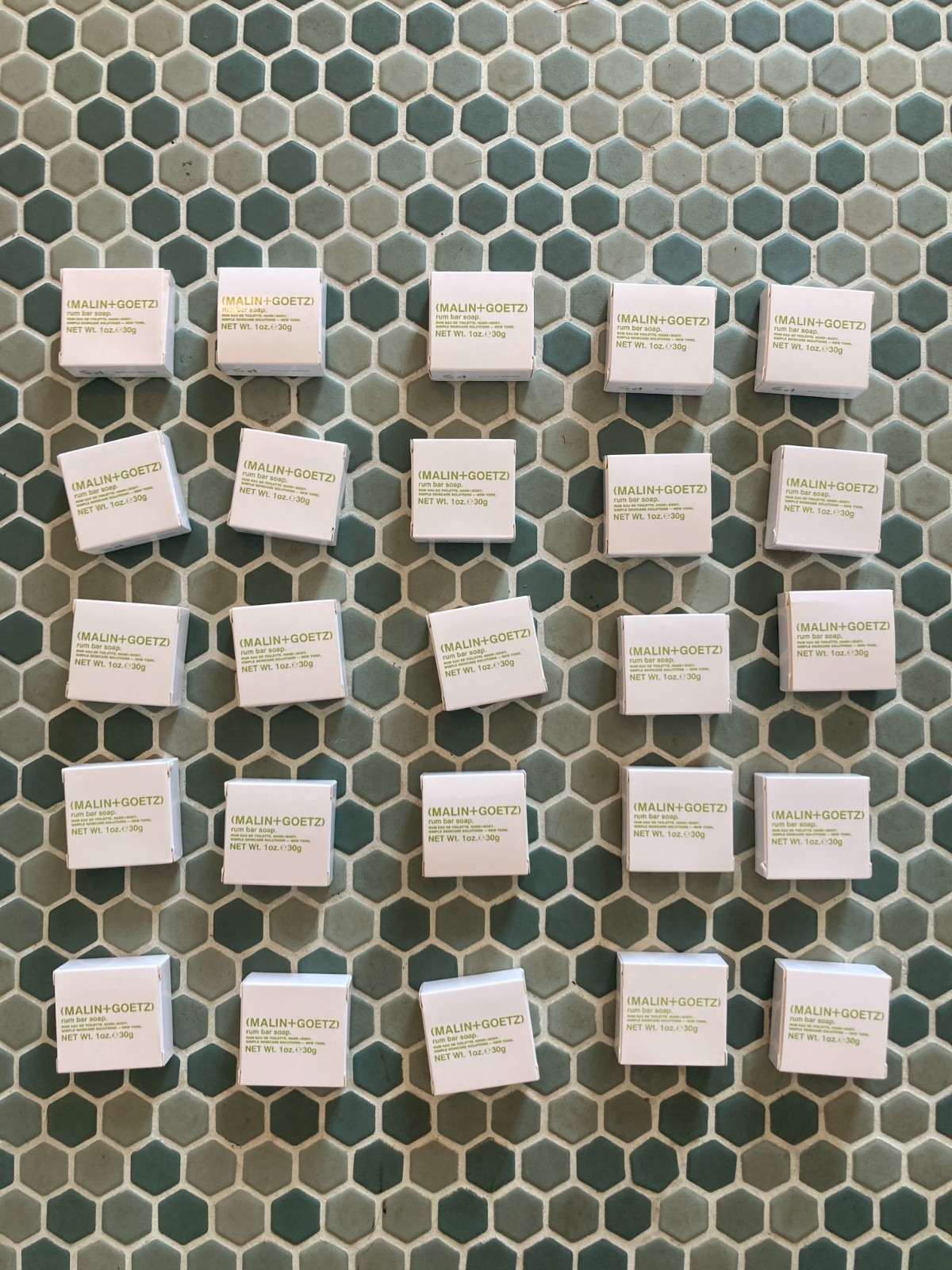 Lot of 50 MALIN + GOETZ Rum Bar Soaps 1 oz. individually boxed – NEW