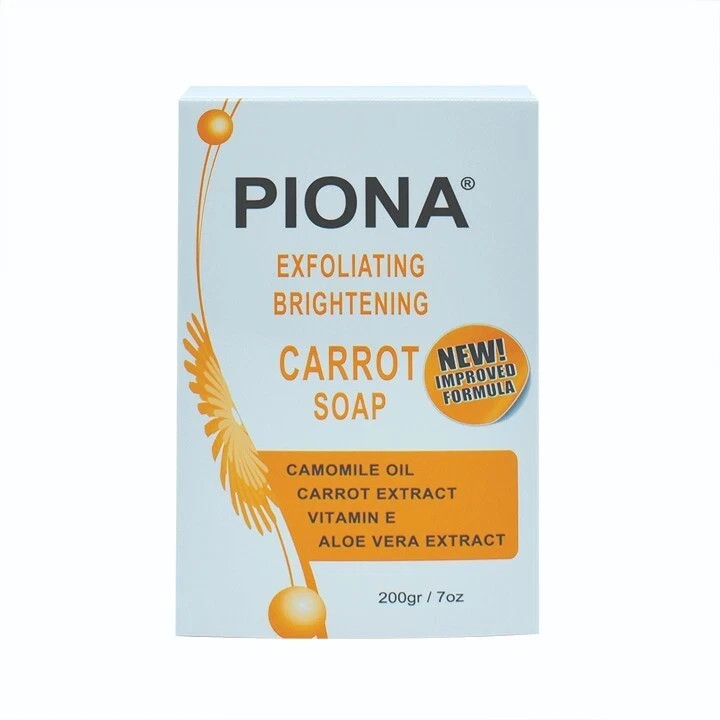 PIONA Exfoliating Brightening CARROT Soap w/Carrot Extract & Vitamin E 7 Oz.