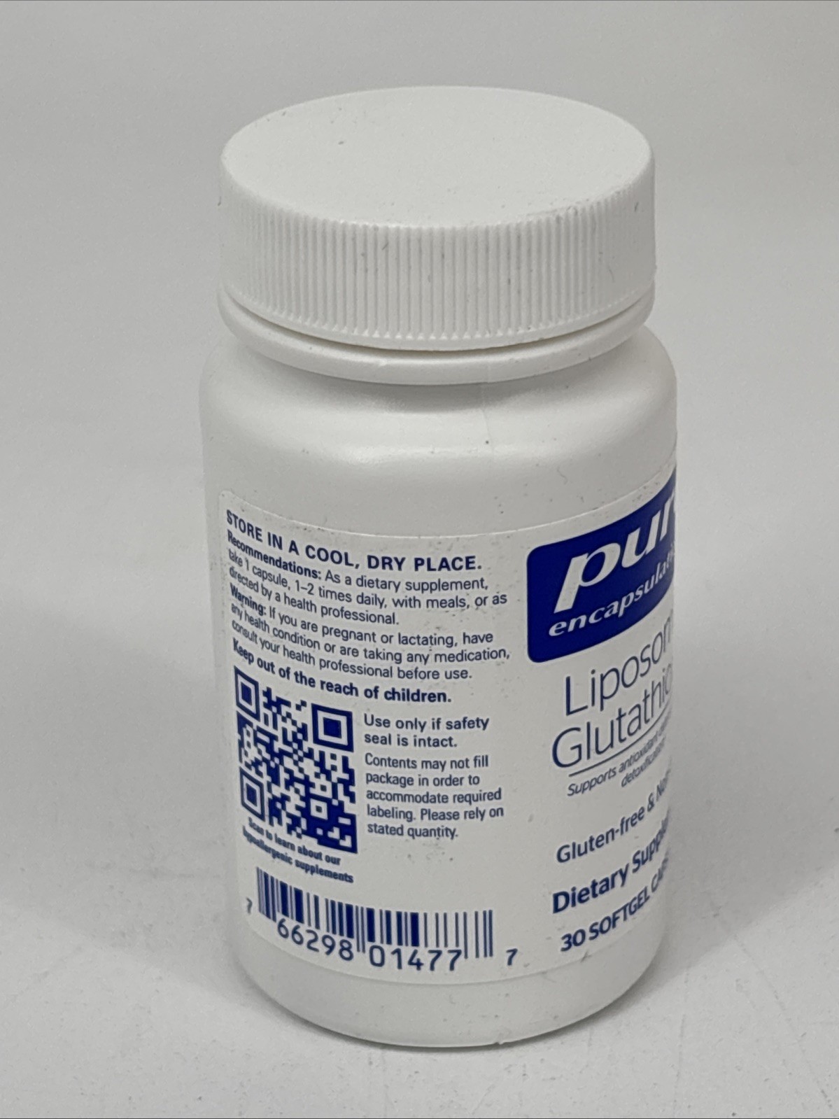 Pure Encapsulations Liposomal Glutathione 30 Count, EXP 01/27
