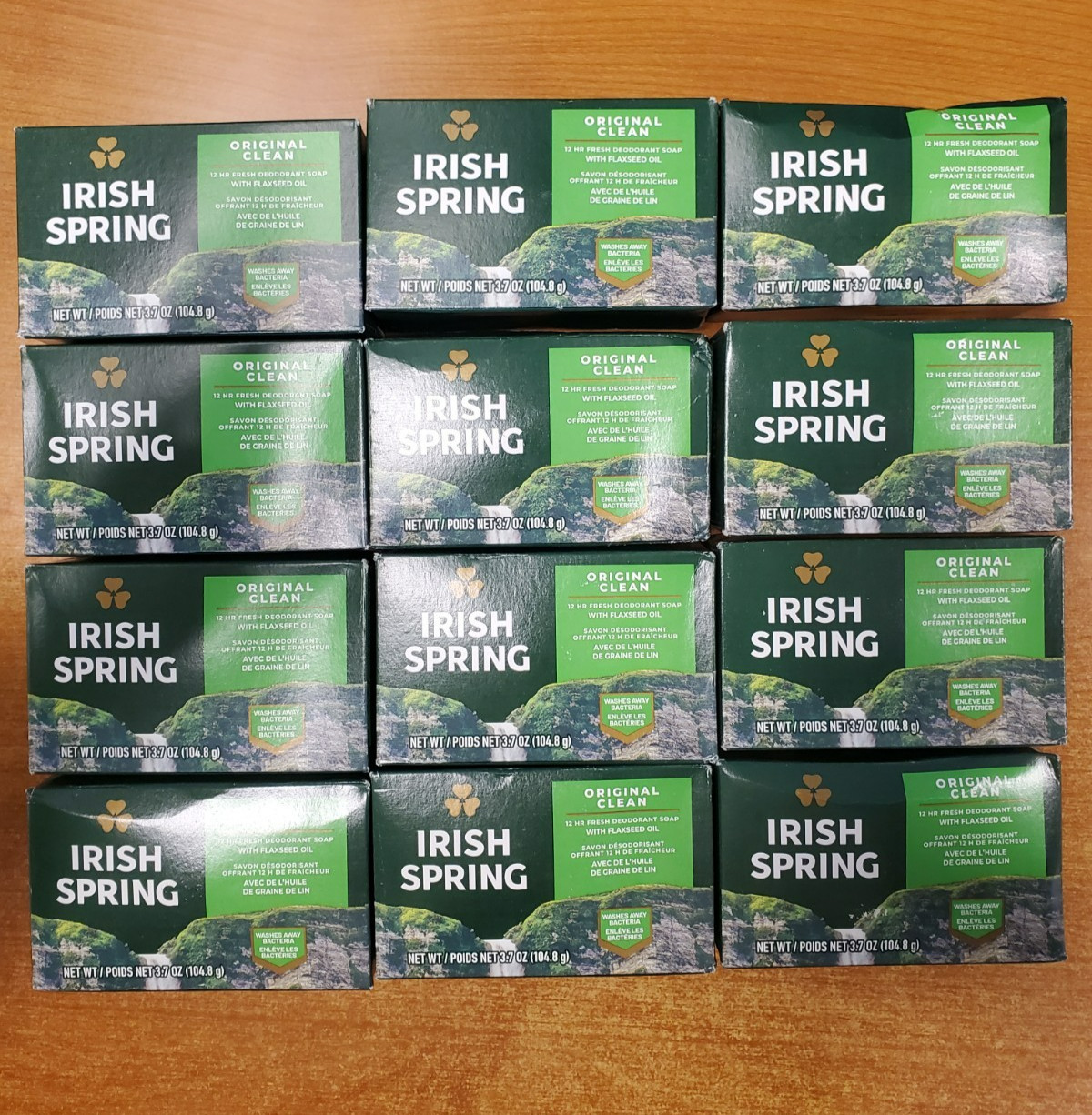 12 Bars: Irish Spring Deodorant Soap *Original Clean* 3.7 oz. ea. Bar – 8E