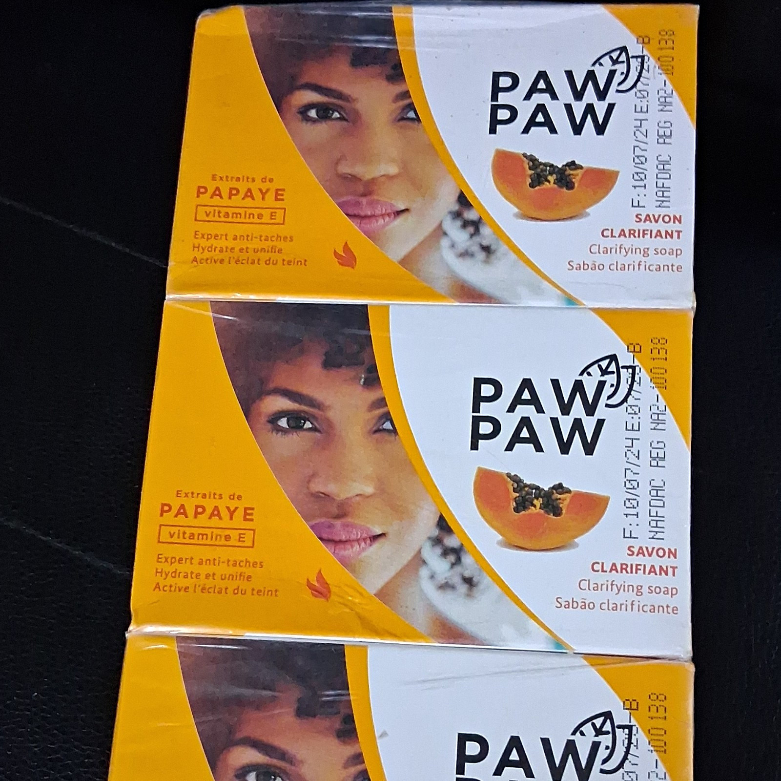 Paw Paw Papaya Vitamin E Clarifying Soap Bar Multipack 100g Orange/White