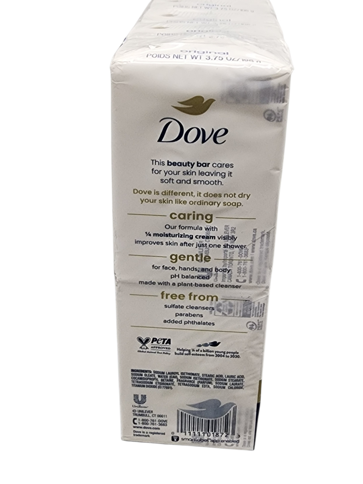 Dove Original White Beauty Bar Deep Moisturizing Soap 3.75 oz 16 Count Pack