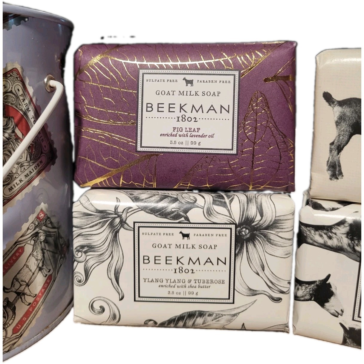 Beekman 1802 Special Delivery Metal Gift Tin With (4) 3.5oz Goat Milk Soap Bars