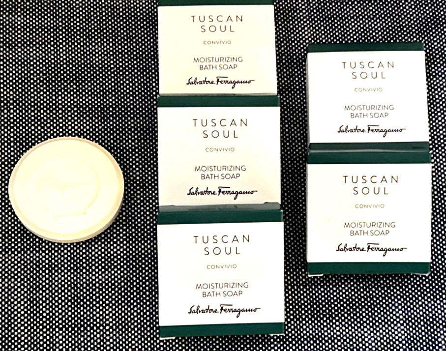 LOT of 5 ~Salvatore Ferragamo Tuscan Soul Convivio Boxed Bar Soap~ 1.8 oz. / 50g