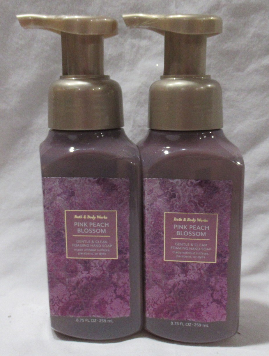 Bath & Body Works Gentle & Clean Foaming Hand Soap Set Lot 2 PINK PEACH BLOSSOM