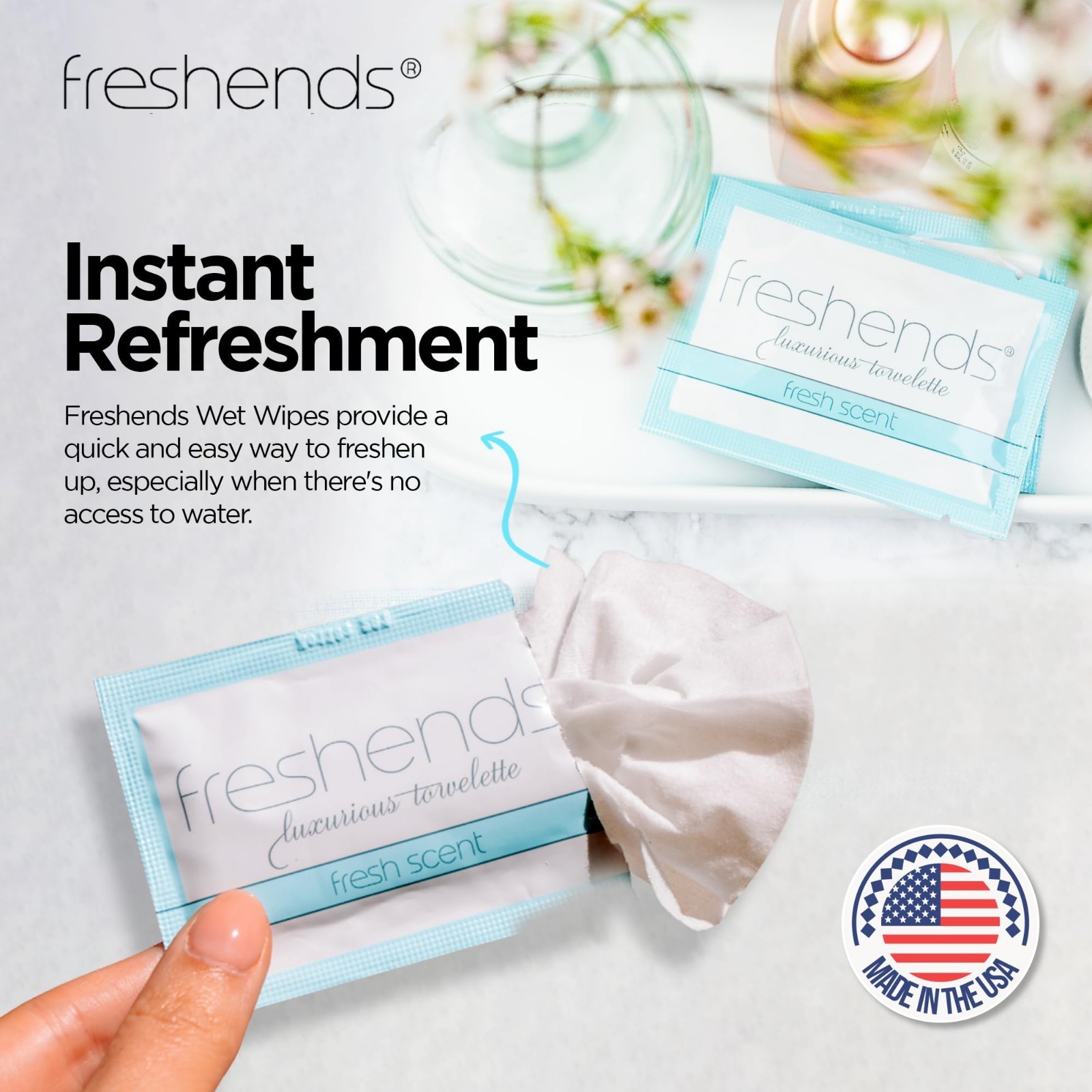 Flushable Individually Wrapped Wipes – 300 Bulk Pack, Luxurious Travel Towelette