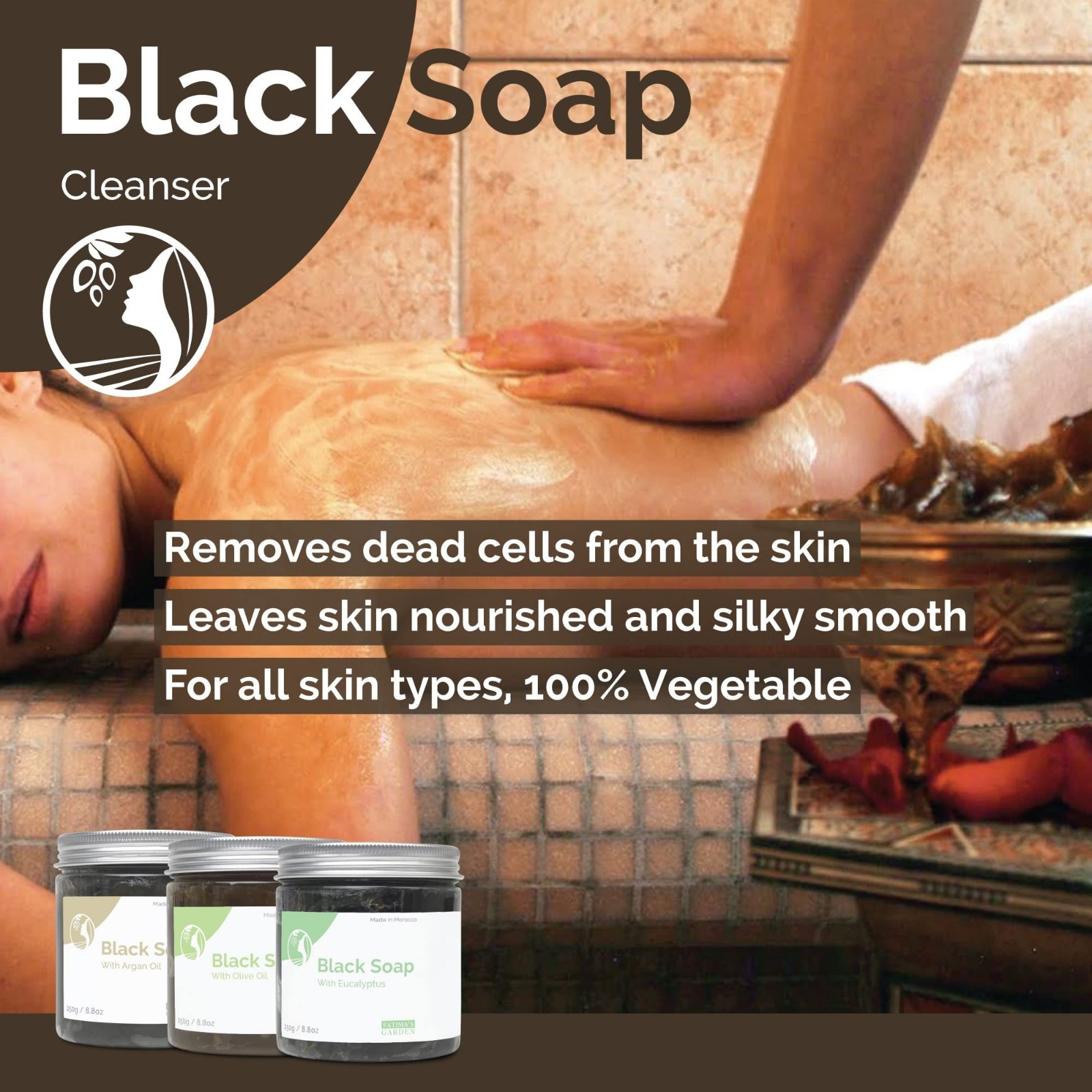 Natural Olive Oil Black Soap – 150g Organic Cleanser for Skin & Face Care